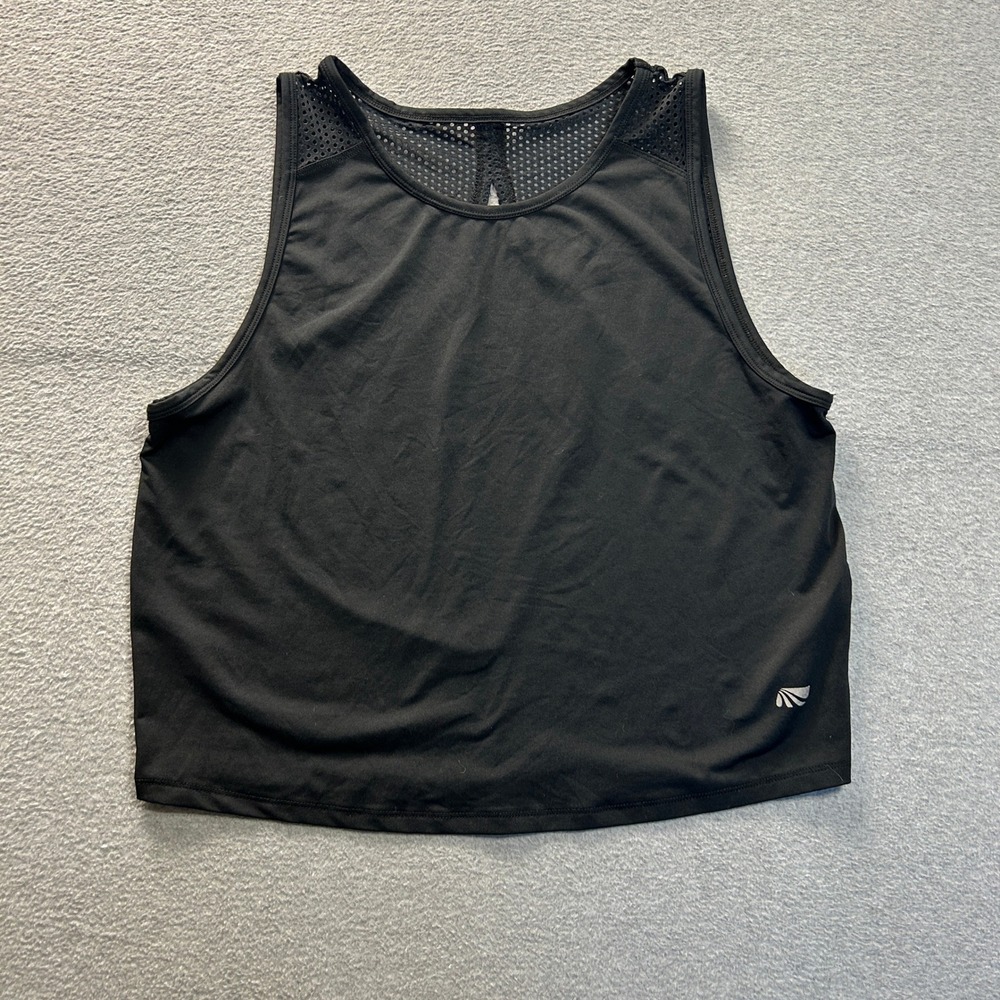 Maika Racerback Athletic Tank Top Womens Medium Black Mesh Yoga Workout Fitness